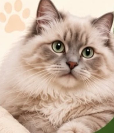 Yeşil gözlü kabarık tüylü kedi